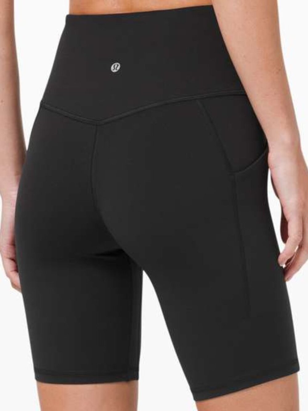 Lululemon Black Align High Rise Short with Pockets 8" size 6